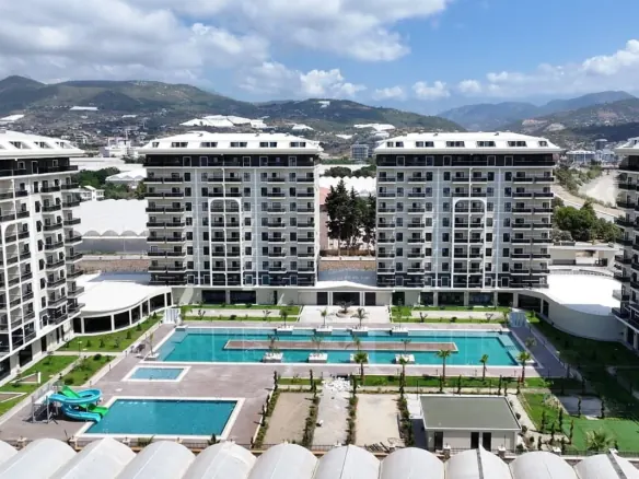 Sea and Pool View Real Estate in Alanya Demirtaş-1