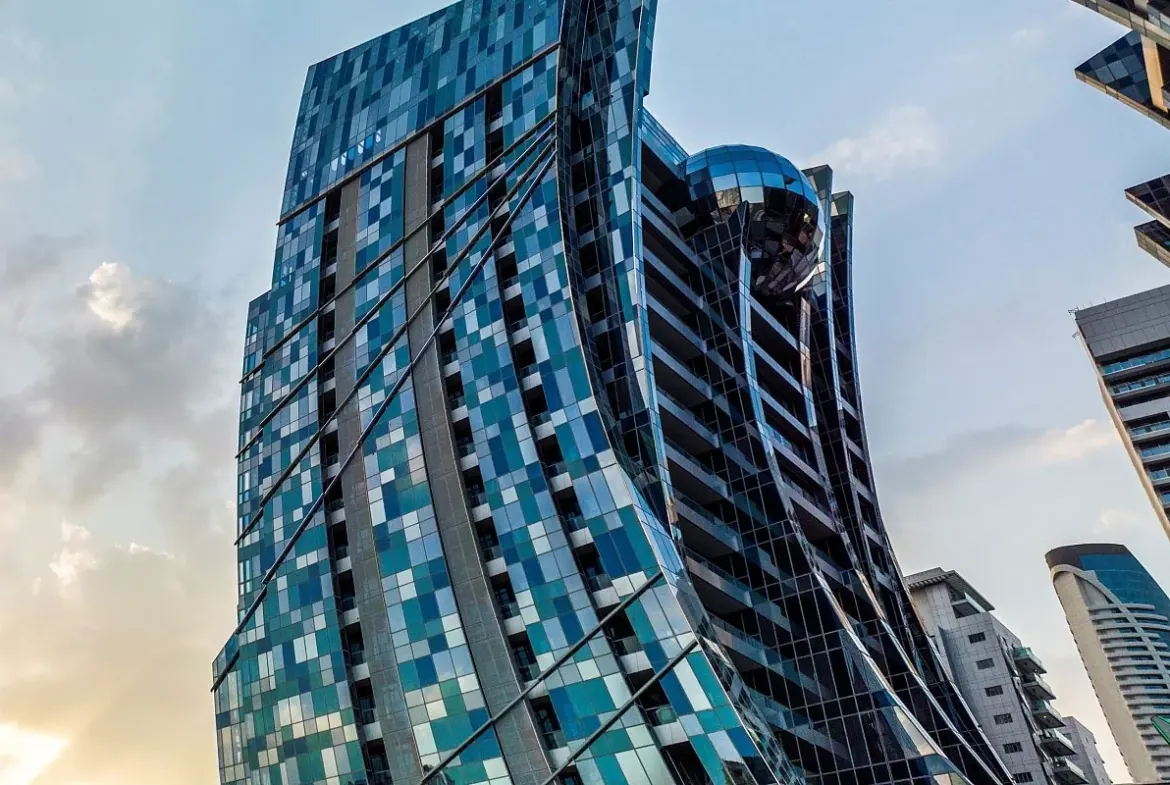 Da Vinci Tower in Business Bay Dubai designed by Pagani, expressing an automotive inspired approach to ultra luxury living