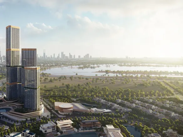 Skyvue Solair at Sobha Hartland II Dubai presenting a contemporary residential tower within a green master planned community