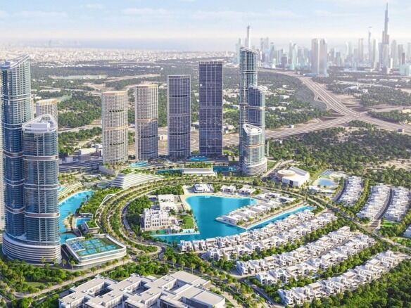 330 Riverside Crescent in Dubai Meydan presenting a contemporary residential tower within a waterfront oriented community