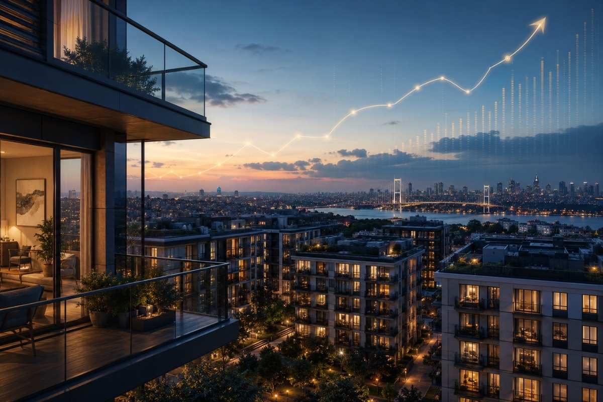 Türkiye rental market 2026 with modern residential apartments and rental income growth concept