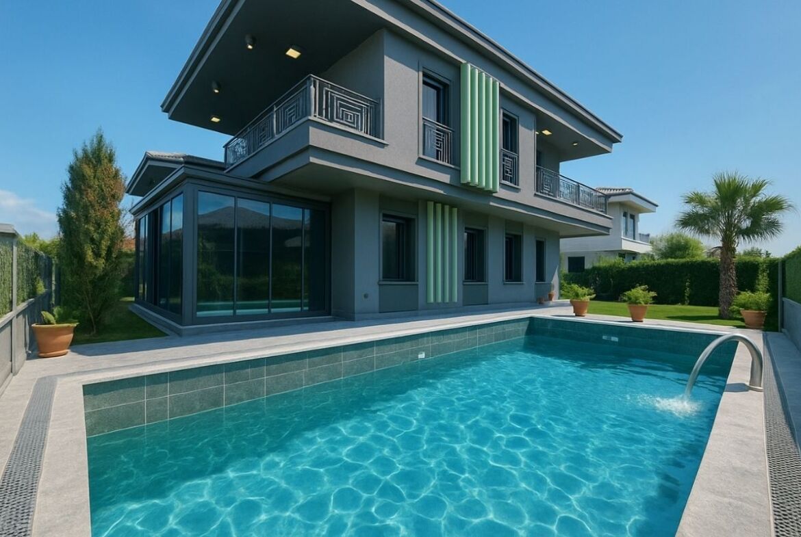 Furnished Didim Villa with Private Pool Near Altinkum Beach-1