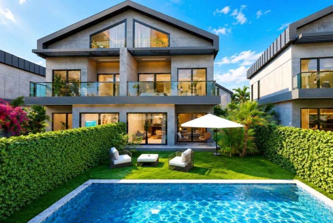 4+1 Semi-Detached Altintas Villas with Private Pools-1