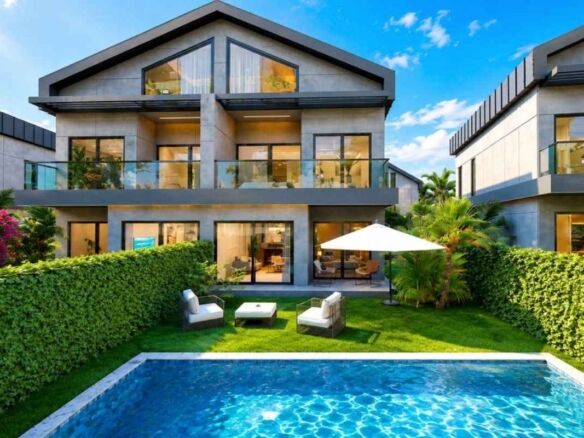 4+1 Semi-Detached Altintas Villas with Private Pools-1